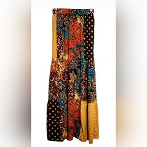 CATO Boho Patchwork Maxi Skirt, Size M